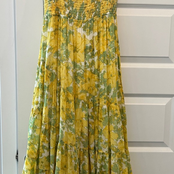 Free People Sundrenched Floral Tiered Maxi Sundress Yellow Size Medium - Picture 10 of 13